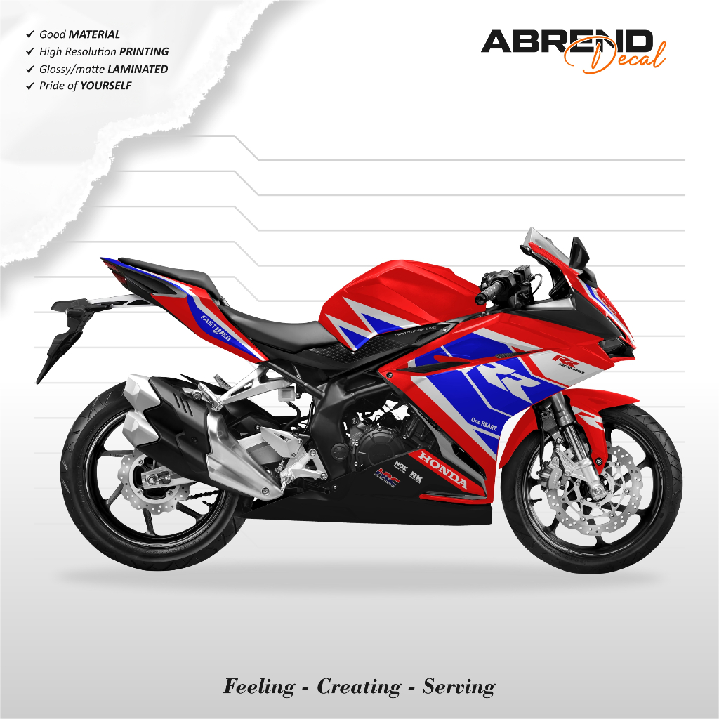 CBR 250 RR LIVERY RWB STRIPING CUSTOM กราฟิก / CBR 250RR สติ๊กเกอร์ / สต็อก DECAL HONDA CBR 250 RR O