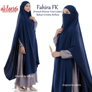 Fahira Frenchkhimar Long Crinkle Airflow Premium Free Cadar, French Khimar Jumbo