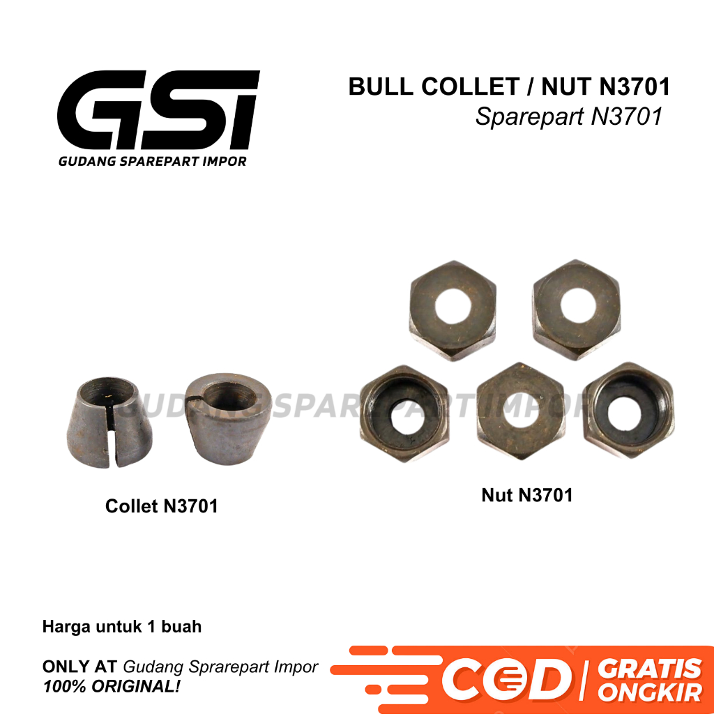 BULL Collet and Nut N3701 / โปรไฟล์ทริมเมอร์อะไหล่ N3701
