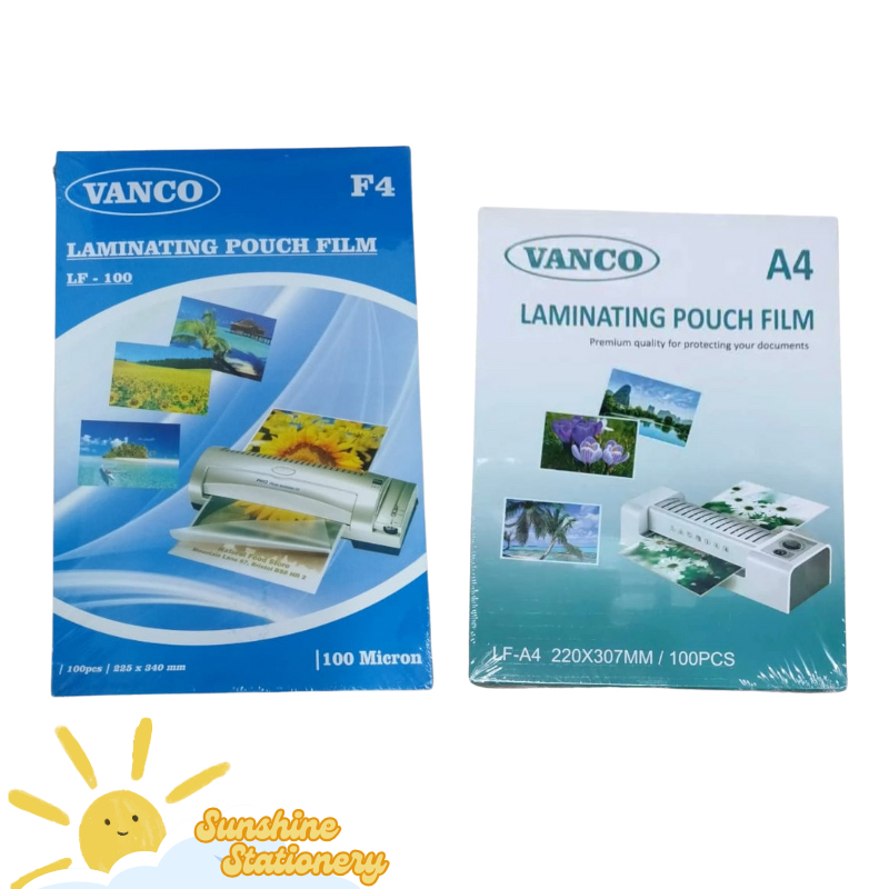 [PAK/100LBR] VANCO Mika A4 F4 ฟิล์มเคลือบกระเป๋าเคลือบฟิล์มเคลือบพลาสติก