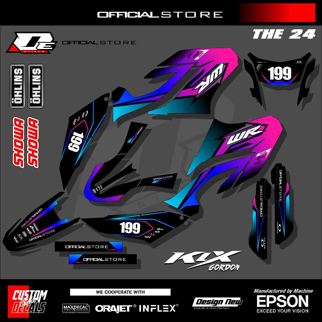 Yamaha WR 155 Full Body Decal Sticker - Yamaha WR 155 Rainbow Decal Sticker รหัส THE24