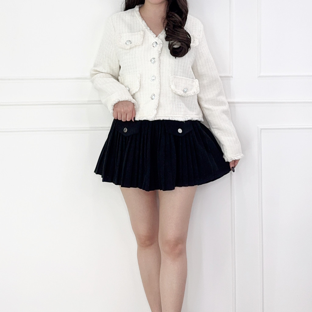 SV 7474 - Vellin Tweed Blazer | คนขี้เงิน | แจ๊กเก็ตลําลองผ้าทวีตสําหรับผู้หญิง