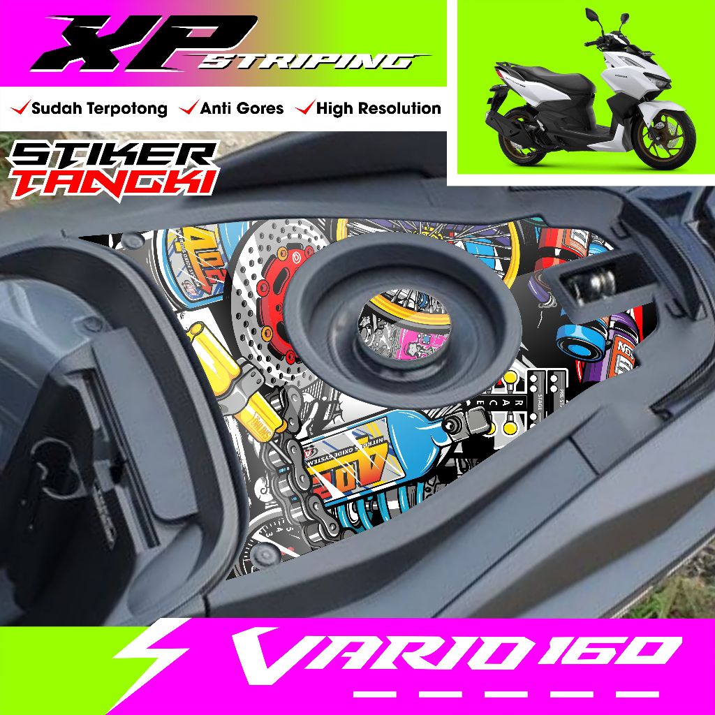 ล่าสุด VARIO 160 สติ๊กเกอร์ติดถังน้ํามัน กันน้ําและป้องกันจางหาย Cool Motif