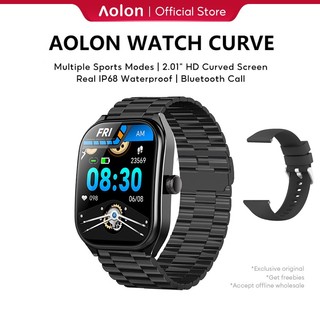 Aolon Curve Smart Watch IP68 Waterproof Bluetooth Call Custom Wallpaper Running Pace Heart Rate Blood Oxygen Sports Fitness Tracker SmartWatch