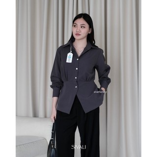 SIVALI Alaia Fitted Blouse - Atasan Kemeja Wanita Lengan Panjang - Fitted Shirt Outfit Lebaran Ramadan | 1961