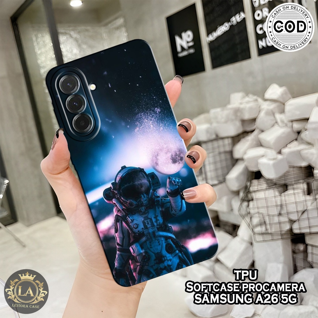 HP เคส Samsung A26 5G รุ่นล่าสุด - เคส Leviora - เคสแฟชั่นนักบินอวกาศ - Samsung A26 5G Softcase - เค