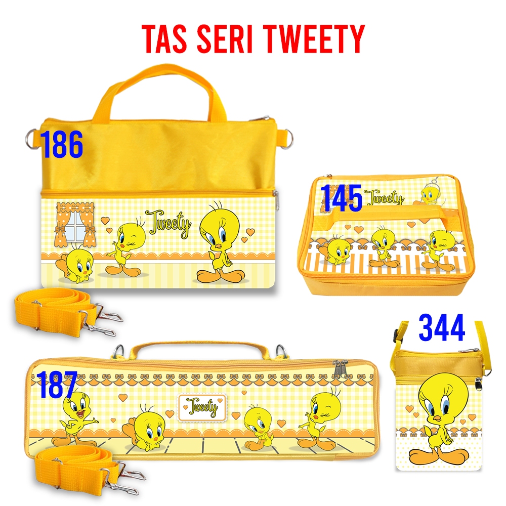 Twety Looney Tunes กระเป๋าของที่ระลึกตัวละครต่างๆกระเป๋าสะพายของที่ระลึกของขวัญเป็ดสีเหลือง