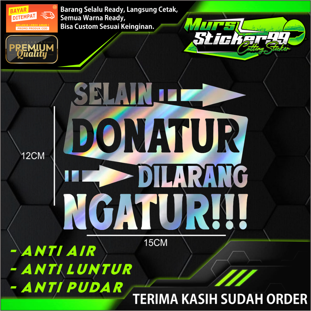 สติ๊กเกอร์ JAMAN DOONATUR ห้ามโปรดปราน!!! เหมาะสําหรับรถจักรยานยนต์รถยนต์และอื่นๆ