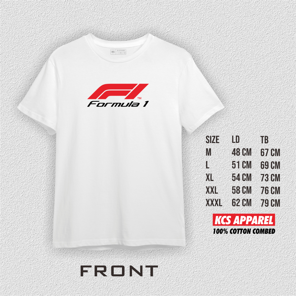สูตร 1 f1 เสื้อยืดรถแข่ง ผ้าฝ้ายพรีเมี่ยม หวี kcs เครื่องแต่งกาย
