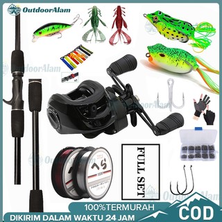 Set Joran Pancing Corbon Penuh Joran Casting Joran Joran Pancing Set Joran Pancing 2 Bagian Joran Pancing Rasio Gigi 7.2:1 Gulungan Pancing Tangan Kiri/Kanan Set Pancing dengan Gulungan Senar Pancing Kombo Kekili Mesin Pancing