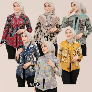 tey-17 Batik wanita ASJ SA HRB026 Kenongo Kemeja Tosca Pendek flow