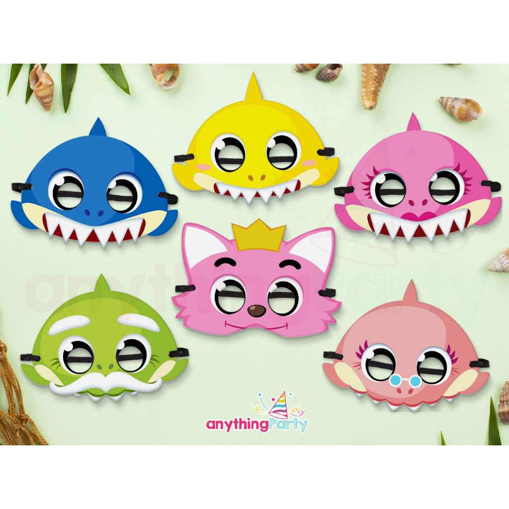 Baby Shark Birthday Party Mask Shark Family - Baby Shark Mommy Daddy Grandpa Grandpa Pinkfong
