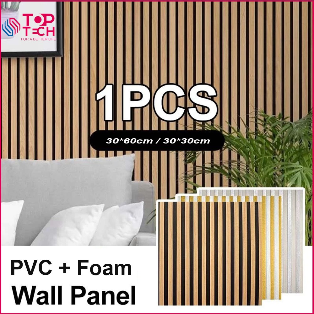 Toptech - PREMIUM Wall Panel PVC + โฟมไม้ 3D PVC Wall Panel + โฟม Wpc Panel ส่วนใหญ่สมบูรณ์ 30*30 ซม