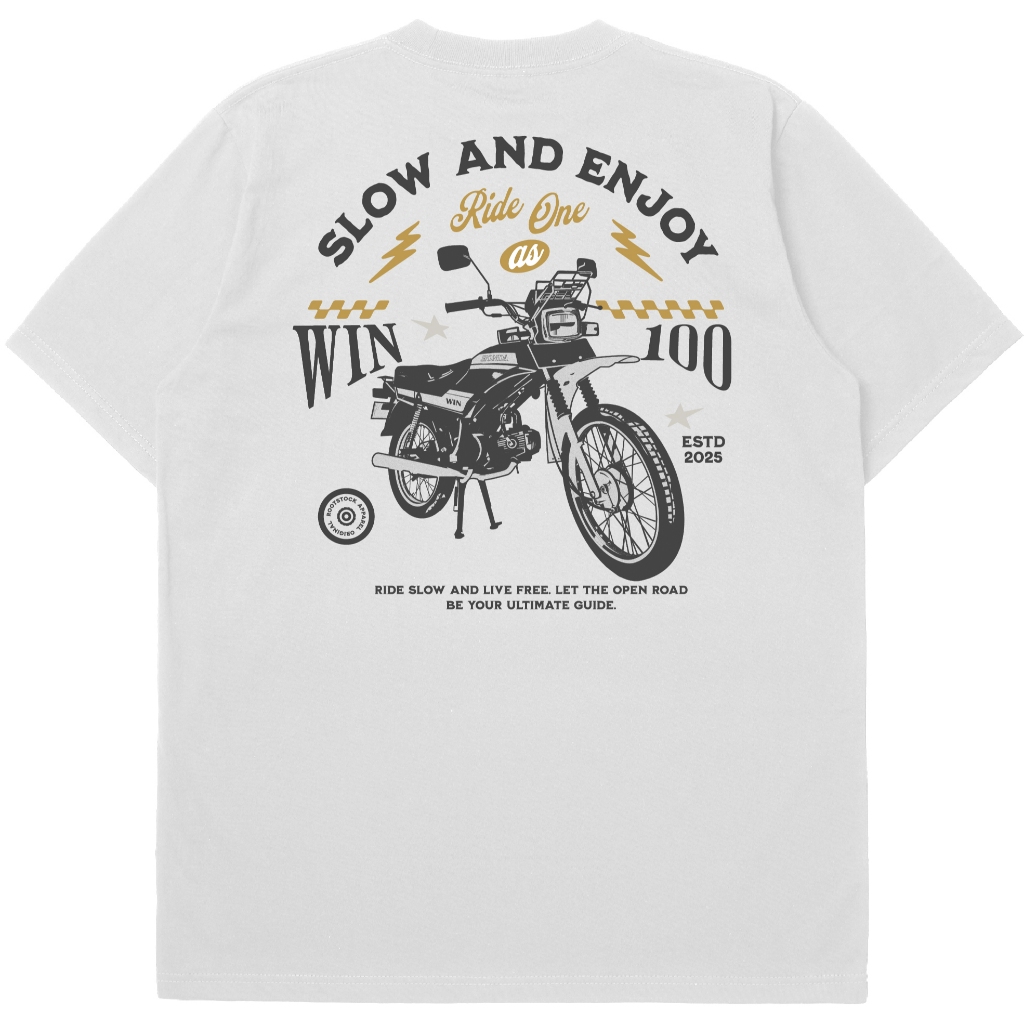 Rootstock KAOS HONDA WIN COTTON COMBED 24S - WHITE&BLACK