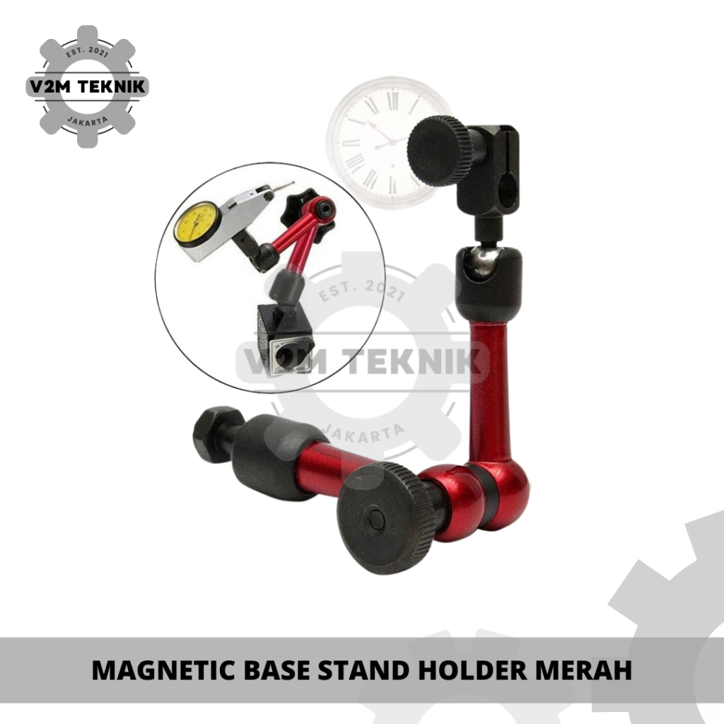 MERAH RED Dial Handlebar M5*0.8 / ฐานแม่เหล็ก Dial Stand Holder / ขาตั้งแบบยืดหยุ่น / Dial Holder