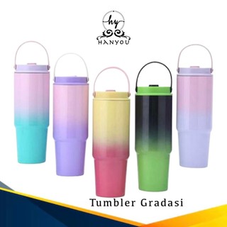 Tumbler Viral Gradasi With Handle Tenteng Ukuran 900ml Dengan 2 Cara Minum Aesthetic