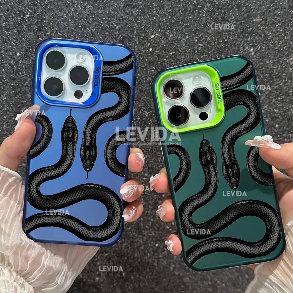 Oppo A6 4G Oppo A6X Oppo A6T Oppo A6 Pro Oppo A5 Pro เคสซิลิโคนปลอก Imd เคสโฮโลแกรม Black Snakefor O