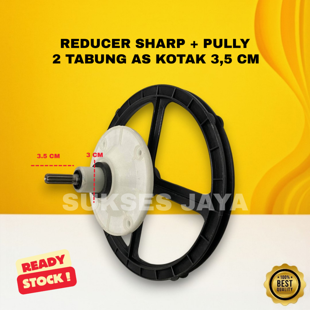 GEARBOX + PULLY SHARP THIN / REDUCER 2 TUBS 6-7 KG / REDUCER SHARP / GIRBOX + PULLY