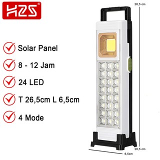 H2S Lampu Emergency Darurat Solar Charging LED Hook Portable