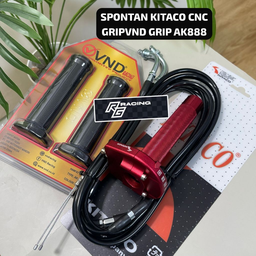 MERAH RED CNC SPONTAN GAS AUTOMATIC BEBEK CABLE 200 ซม.LENGTH BLACK ORIGINAL KITACO และ VND GRIP AK8