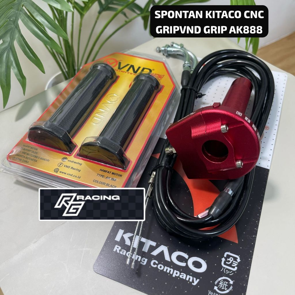 KITACO RACING แก๊สเดือยพร้อม HandGrip VND 2 สาย Universal All ฉีดรถจักรยานยนต์//เดิม KITACO Spontan 