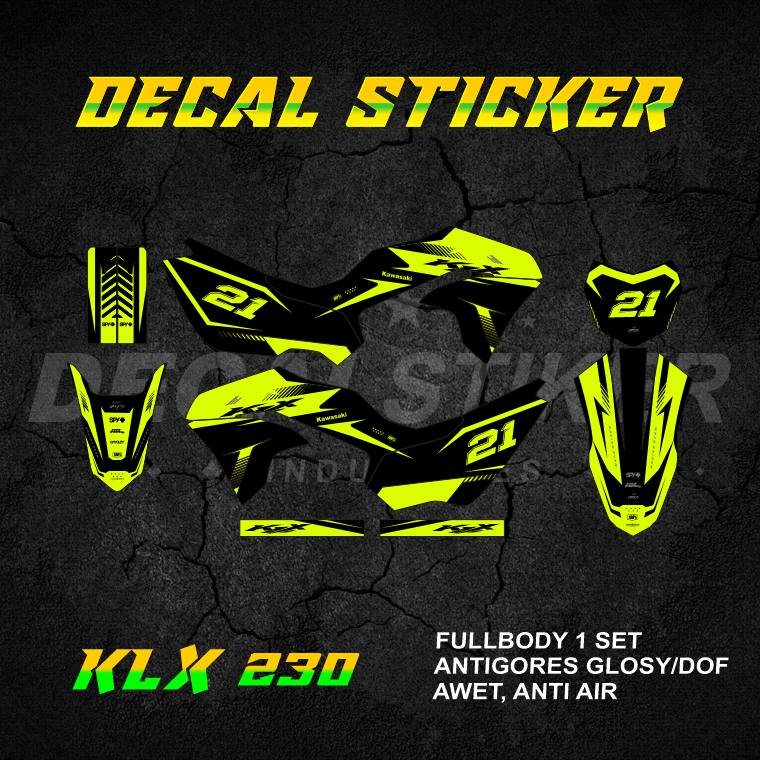 HIJAU MERAH UNGU DECAL STICKER KLX 230 R FULLBODY (004) DECAL STICKER LX SE SM 2019 2020 2021 2022 2