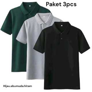 Promo Beli 1 Dapat 3 Pcs Kaos Kerah Model Polos | Kaos Kerah Distro | Kaos Kerah Lengan Pendek