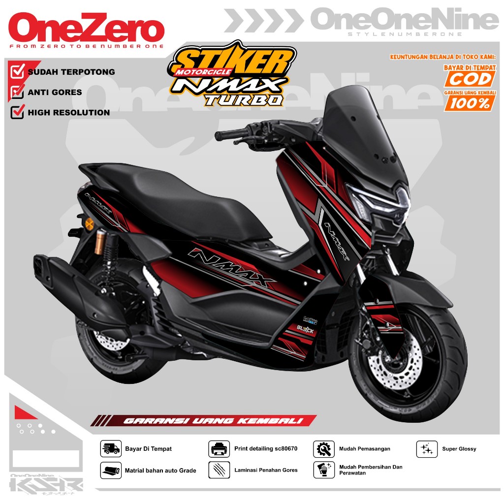 Yamaha NMAX 2025 New Striping - NMAX 2025 สติ๊กเกอร์บล็อก - สติ๊กเกอร์ Yamaha NMAX TURBO FULL