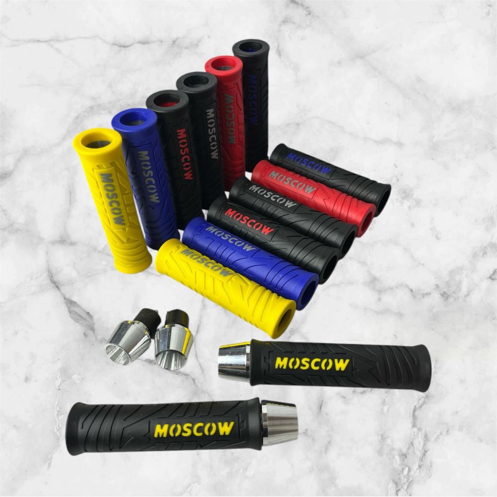 แพคเกจ 2 IN 1 HAND GRIP THE STORM MOSCOW ยี่ห้อ QUALITY ยาง MATERIAL + PCX CHROME HANDLEBAR STRAIGHT