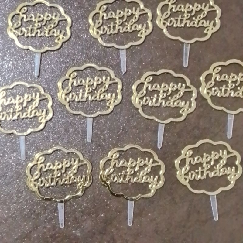 ท็อปเปอร์สีทองสุขสันต์วันเกิด D99 5 ชิ้น