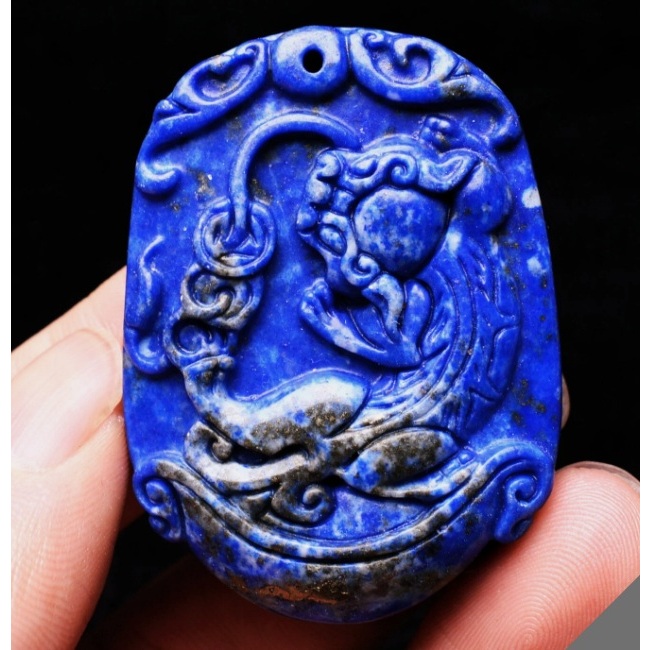 จี้ Lapis Lazuli ธรรมชาติ 23-39 กรัมอัญมณีคริสตัลแกะสลักจี้