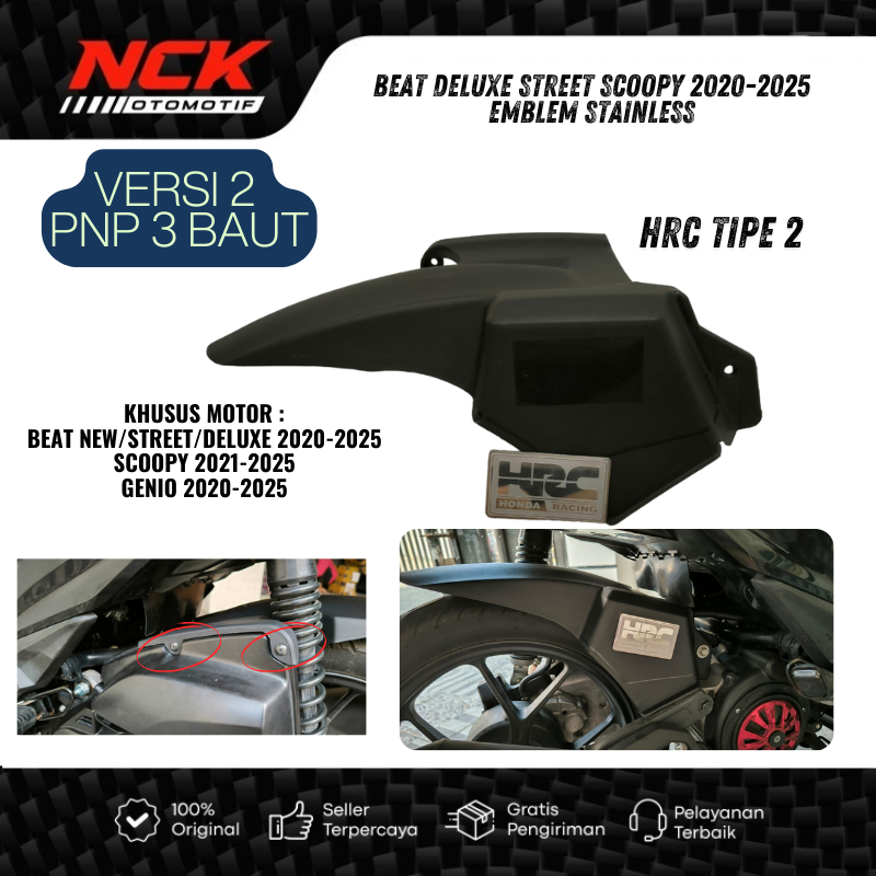 BEAT NEW DELUXE SCOOPY GENIO 2020 - 2026 PNP 3 BOLTS + STAINLESS EMBLEM