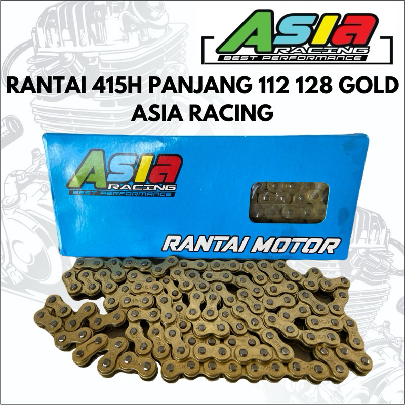RONTE GOLD RACING CHAIN 415H-112 415H-128 GOLD ASIA RACING