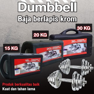 BG SPORT Dumbell Chrome Set 15kg 20kg 30kg Barbel Chrome Set Q303