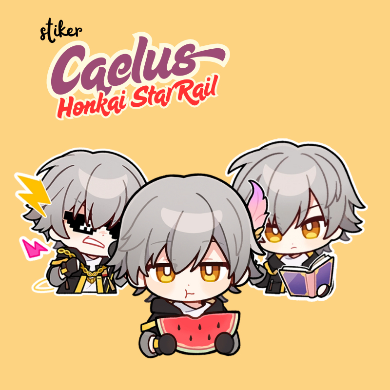 HSR สติ๊กเกอร์แบบกําหนดเอง | สติ๊กเกอร์ CAELUS MC HONKAI STAR RAIL VINYL GLOSSY WATERPROOF
