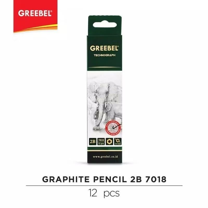 (12ชิ้น) GREEBEL ดินสอ 2B/2B/ดินสอทดสอบ