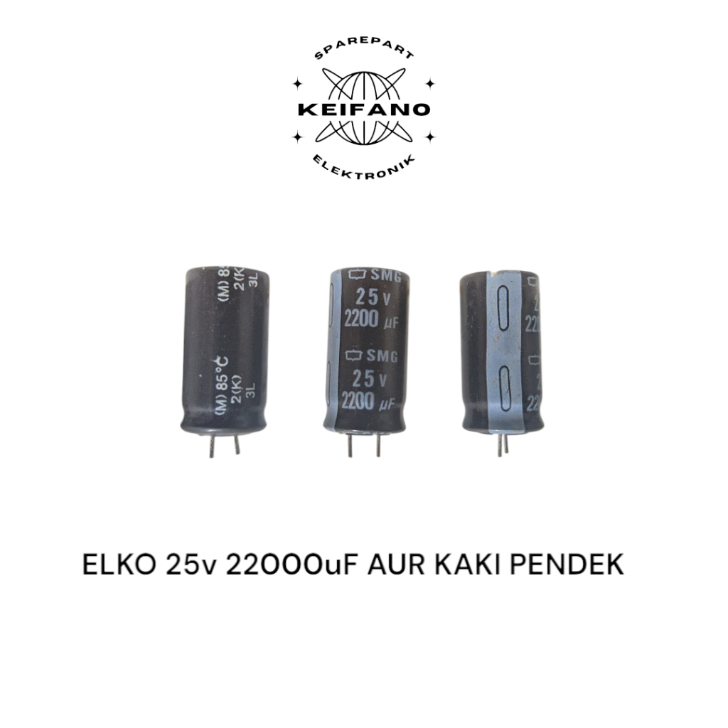 ELKO 25v 2200uf ELCO 2200uf 25v AUR ขาสั้นเดิม