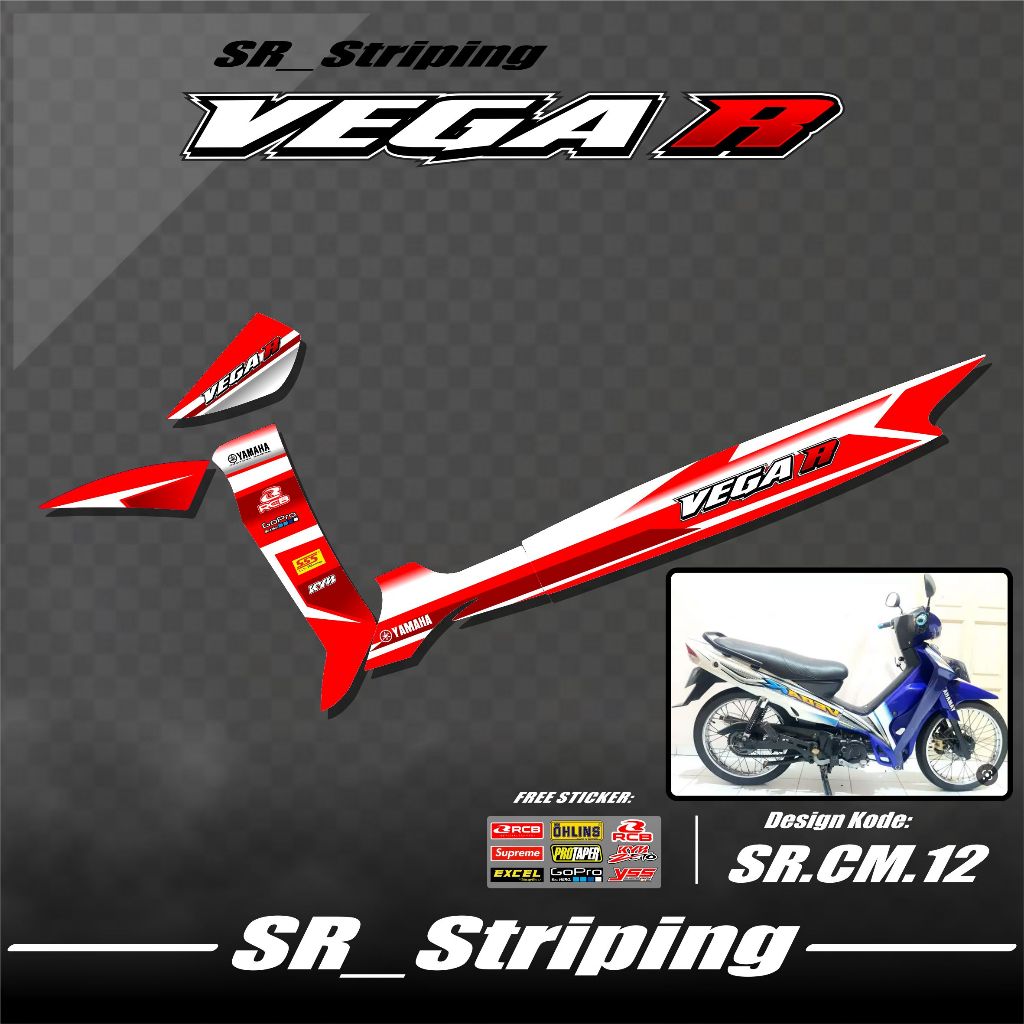 Old Vega R Striping / Old Vega R Variation / Vega R / Vega R Sticker / Vega SR.12 Motorcycle Stripin