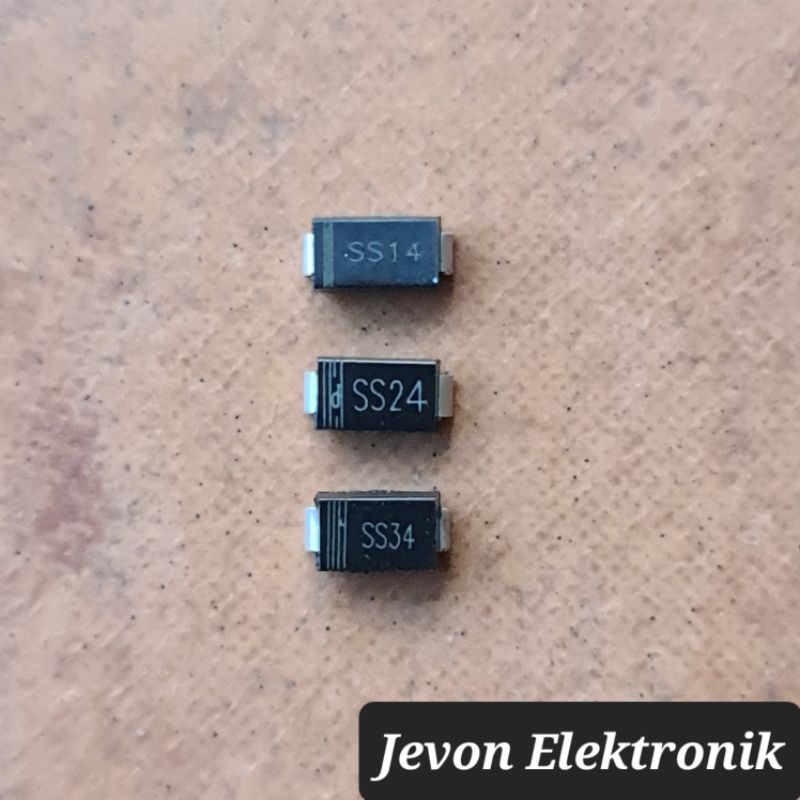 ไดโอด SMD SS 14 24 34 1n 5819 4522 DO-214AC 1 2 3 A Ampere Schottky Diode SS14 SS24 SS34 1A 2A 3A