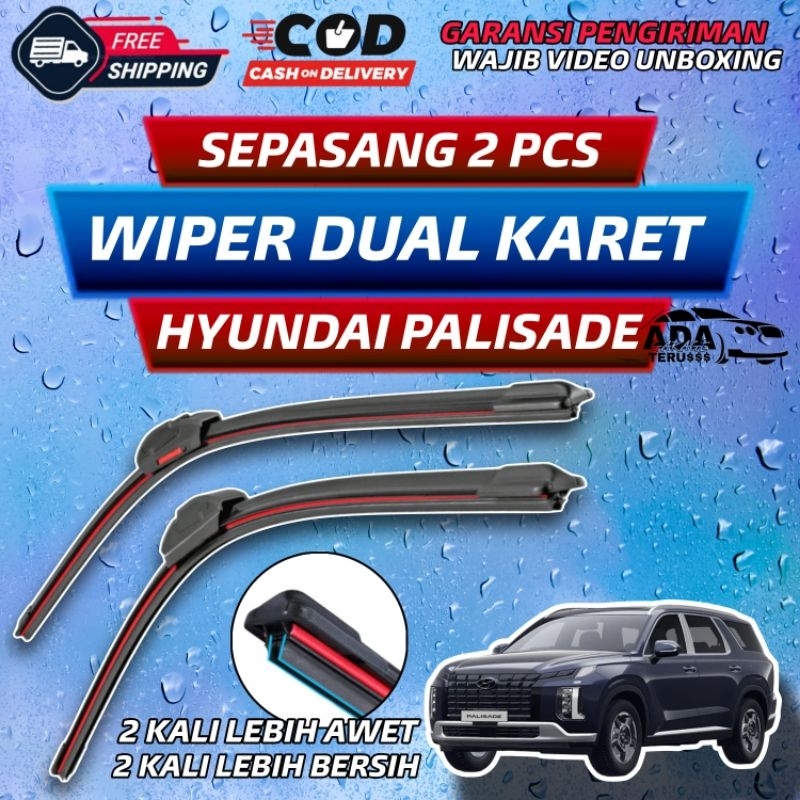 Hyundai Palisade ที่ปัดน้ําฝนยางคู่คู่ 2 ชิ้น Double Performance ที่ปัดน้ําฝนกระจกรถยนต์ Dou le ยางท