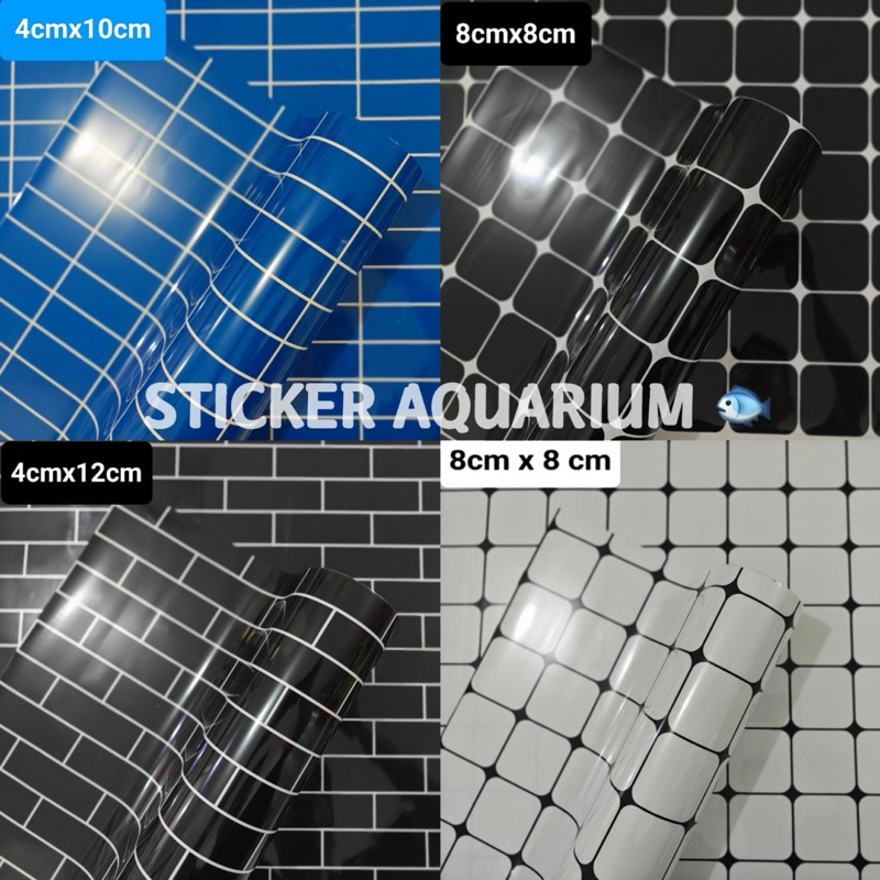 สติ๊กเกอร์ตู้ปลา Glossy Motif สติ๊กเกอร์ติดกระจกตู้ปลา L61Cm x P50Cm