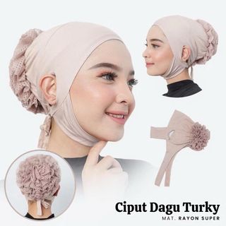 Inner Cepol Dagu Burkat || Bahan Rayon Super Premium Kuping Terbuka || Ciput Hijab Anti Budeg