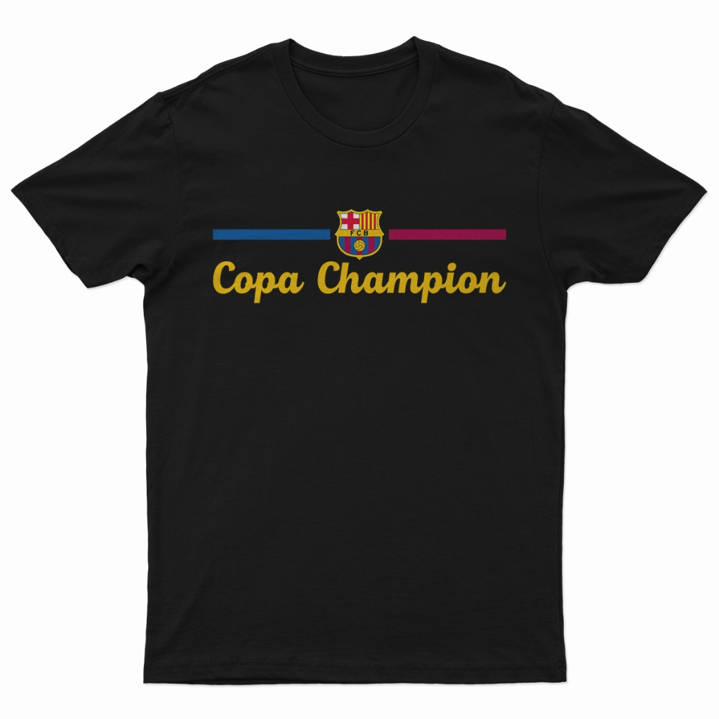 เสื้อฟุตบอลบาร์เซโลนา - เสื้อ Final Copa Del Rey - Barcelona VS Madrid 3-2 - Combed 30s - unisex