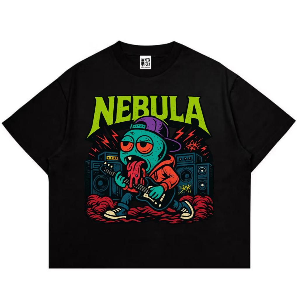 เสื้อยืด Nebula Guitar Boxy Fit Black