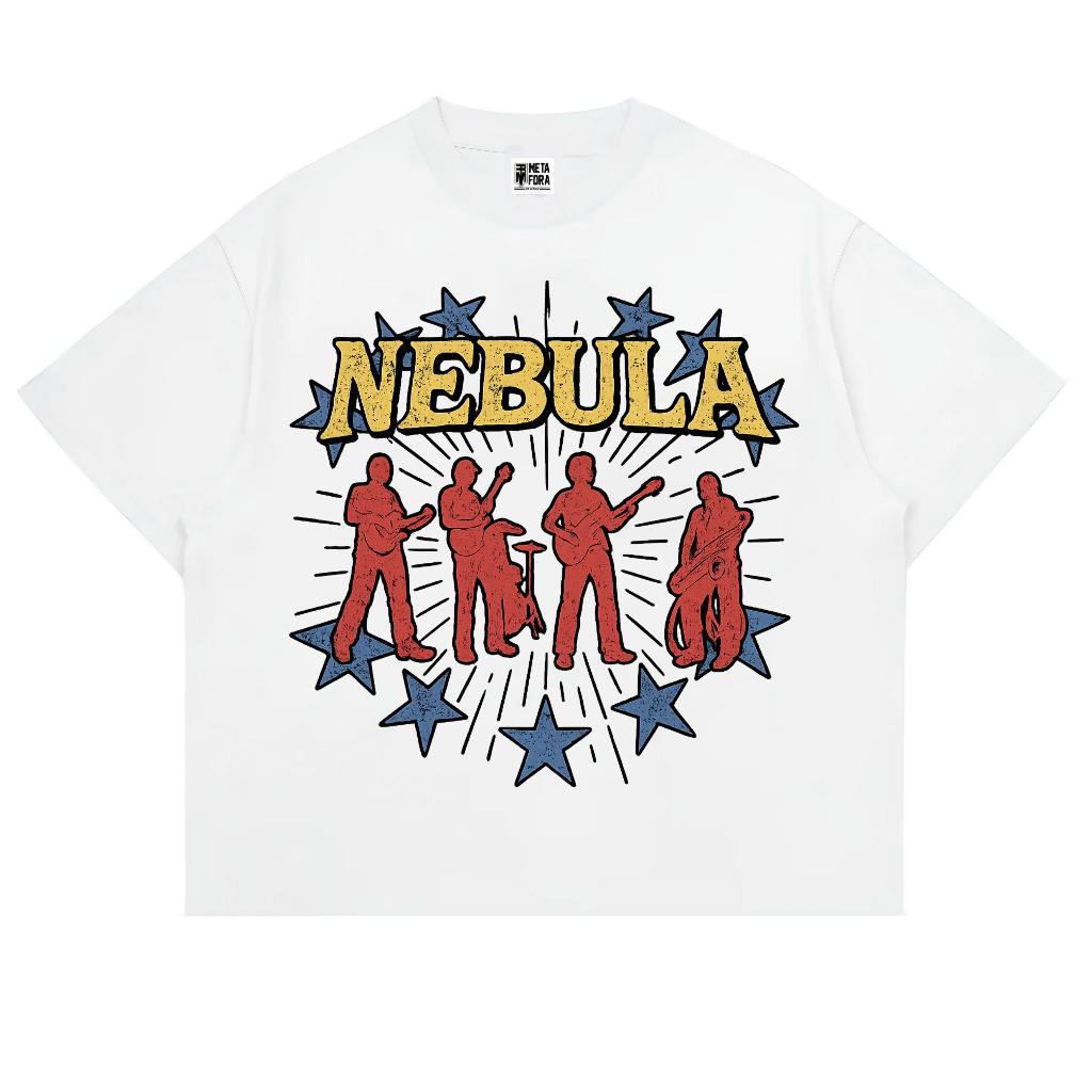 เสื้อยืด Nebula Star Guitar Boxy Fit สีขาว