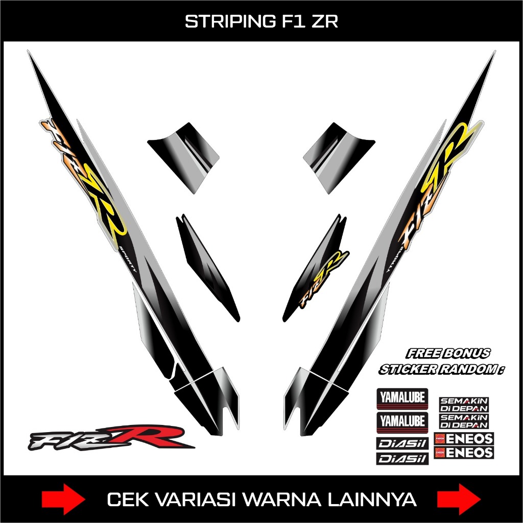 Yamaha F1ZR fizr fiz r f1 zr Force Sticker Striping - Yamaha F1ZR Motorcycle Variation Sticker List