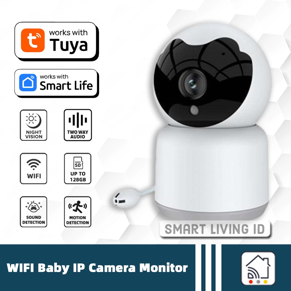 Tuya Smart Life IPCam Ip กล้องเด็กกล้องกล้องวงจรปิด WIFI HD 1080P 2MP Night Vision เสียงสองทาง