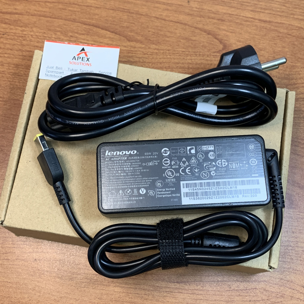 เครื่องชาร์จ Casan Adaptor Lenovo Thinkpad X240 T440 G40 B40 IP 300 V310 V330 Flex 2 14 20V 3.25A 65