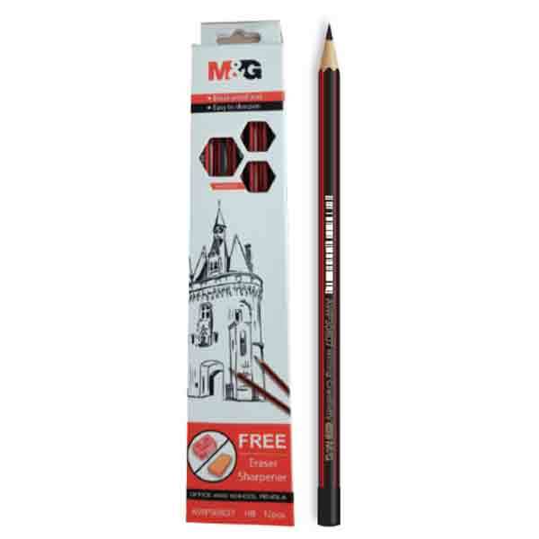 M&G PENCIL WITH ERASER SHARPENER HB - 10012956/AWP308D7