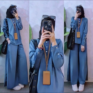 Inara Oneset Tunik / Knit Premium / Setelan Celana Premium / Diskon 60%